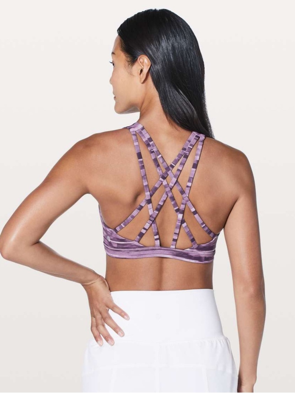 Lululemon Free To Be Serene Bra in Shadowed Smoked Mulberry Striped Purple